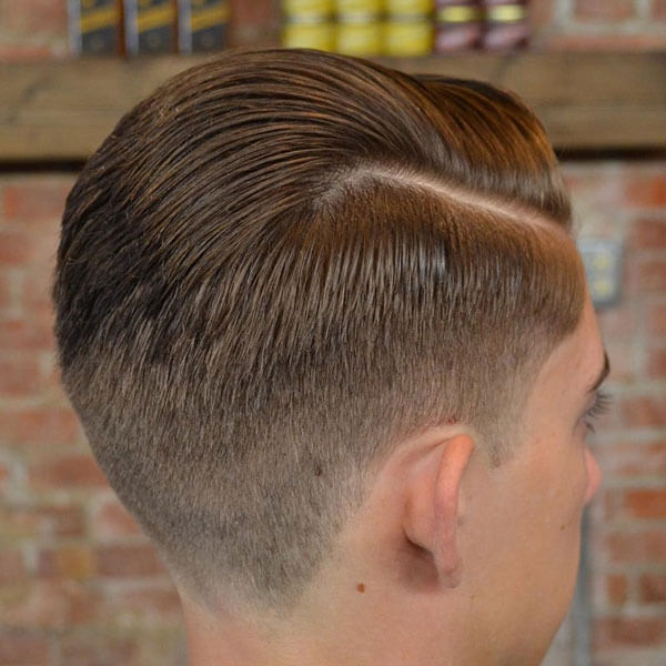 Taper Fade With Side Swept Top