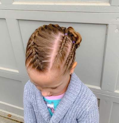 Side Parted Hairstyle With Braided Design