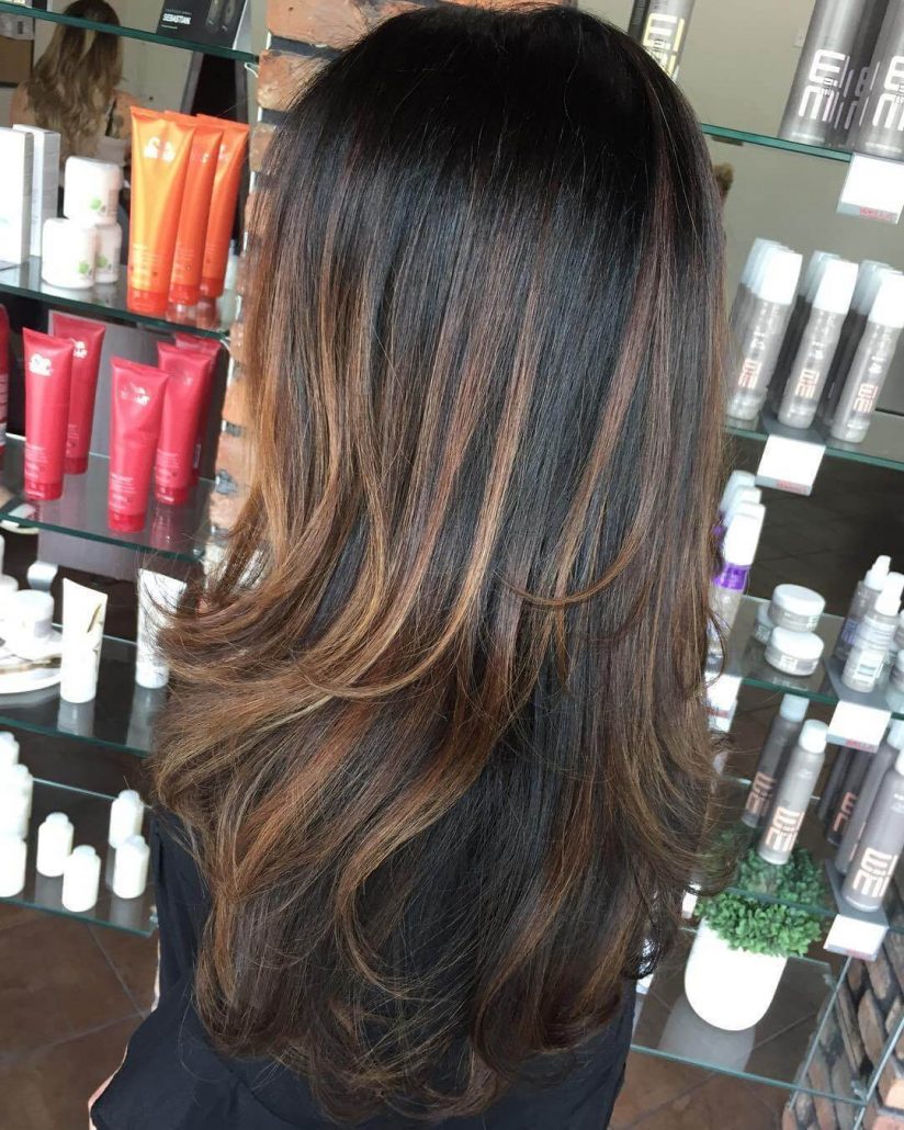 Textured Long Layers With Low Balayage